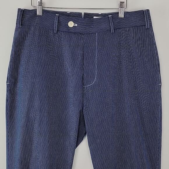 Max 'N Chester Jeffery B Indigo Fineline Blue Pinstripe Pants 36 RUNS SMALL - Picture 3 of 15